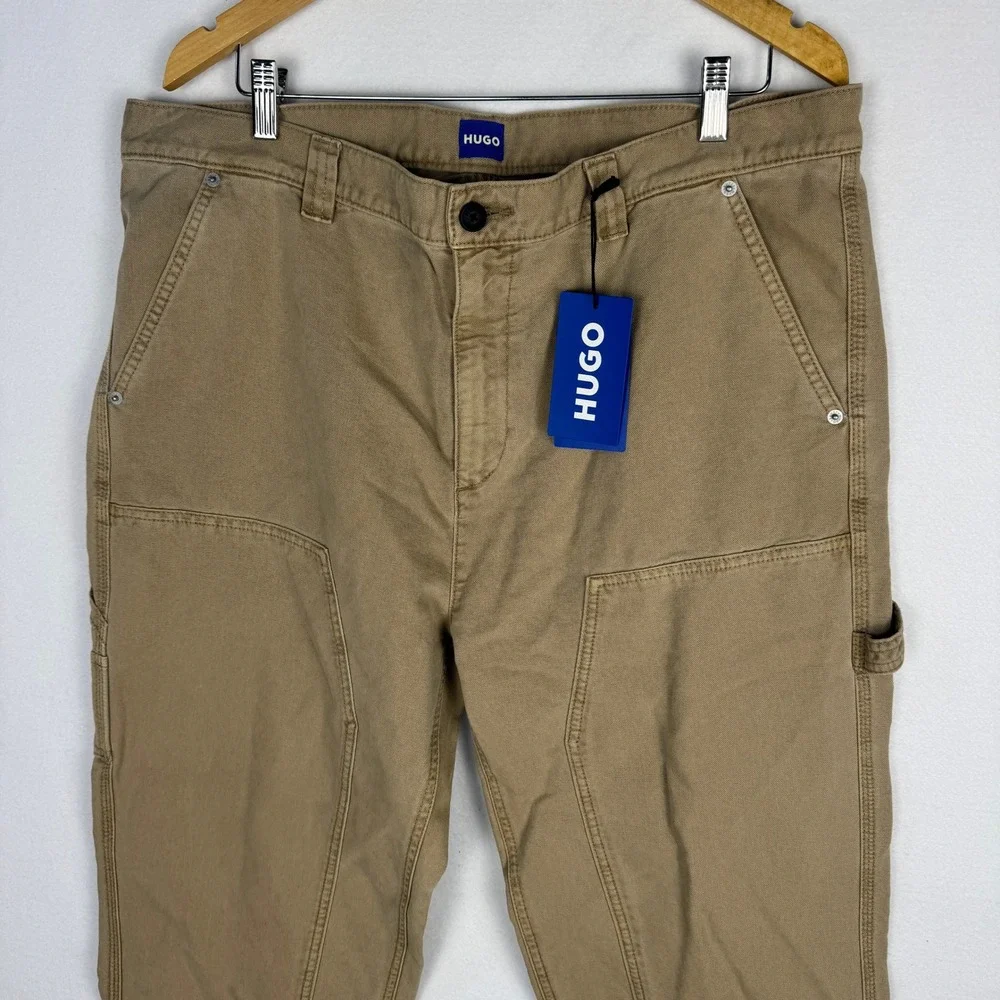 HUGO Boss Gloro242D Mens Carpenter Pants Medium Beige Double Knee XXL NEW